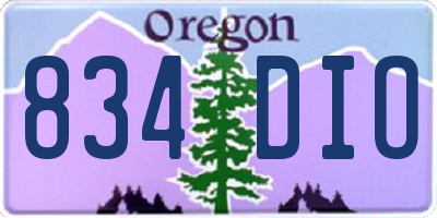 OR license plate 834DIO