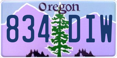 OR license plate 834DIW