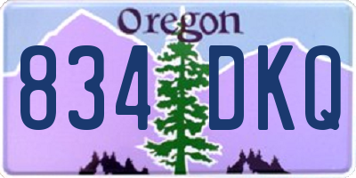 OR license plate 834DKQ