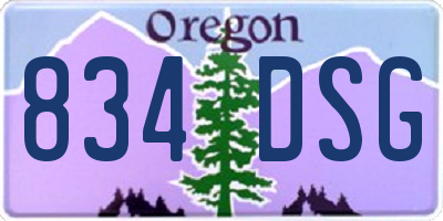 OR license plate 834DSG