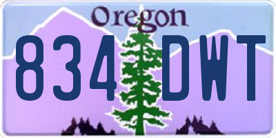 OR license plate 834DWT