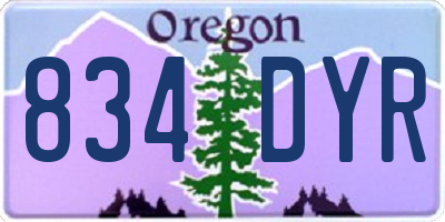 OR license plate 834DYR