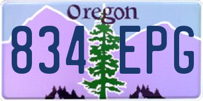 OR license plate 834EPG