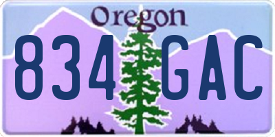 OR license plate 834GAC