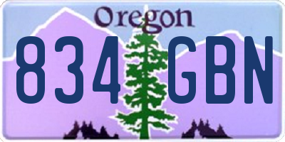 OR license plate 834GBN