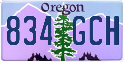 OR license plate 834GCH