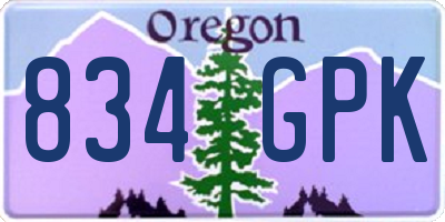OR license plate 834GPK