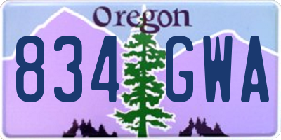 OR license plate 834GWA
