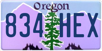 OR license plate 834HEX