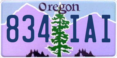 OR license plate 834IAI