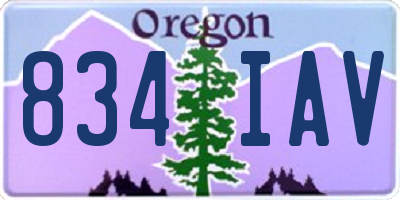 OR license plate 834IAV