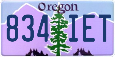 OR license plate 834IET