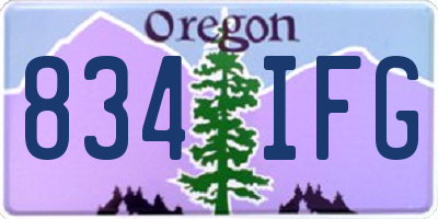 OR license plate 834IFG