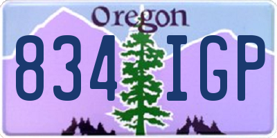 OR license plate 834IGP