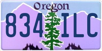 OR license plate 834ILC