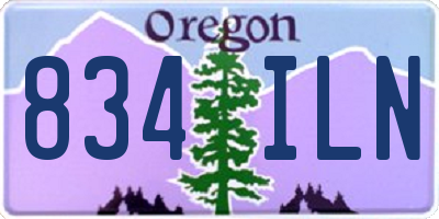 OR license plate 834ILN