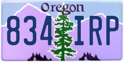 OR license plate 834IRP
