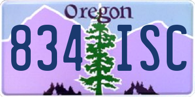 OR license plate 834ISC