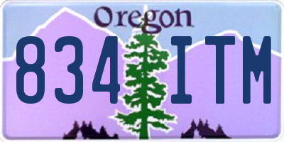 OR license plate 834ITM