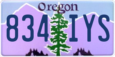 OR license plate 834IYS