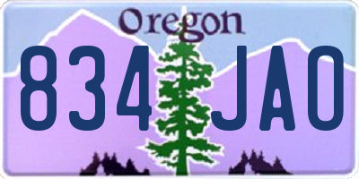 OR license plate 834JAO