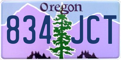OR license plate 834JCT
