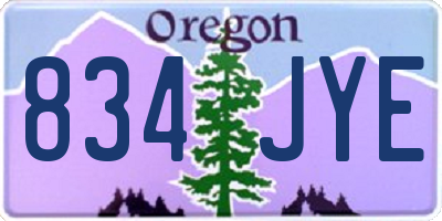 OR license plate 834JYE