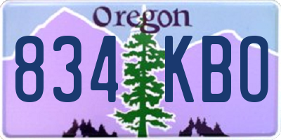 OR license plate 834KBO