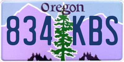 OR license plate 834KBS