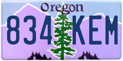 OR license plate 834KEM