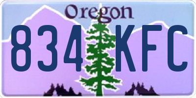 OR license plate 834KFC