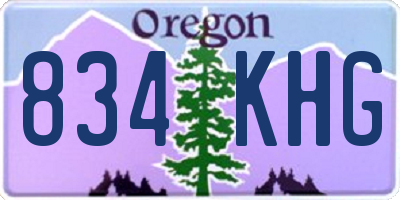 OR license plate 834KHG