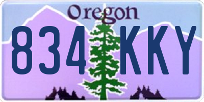 OR license plate 834KKY