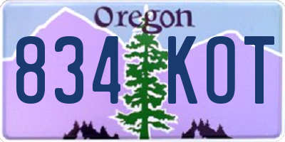 OR license plate 834KOT
