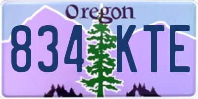 OR license plate 834KTE