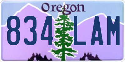 OR license plate 834LAM