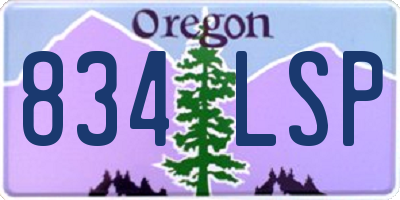 OR license plate 834LSP