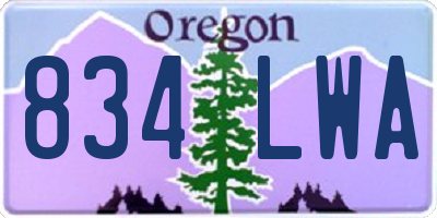 OR license plate 834LWA