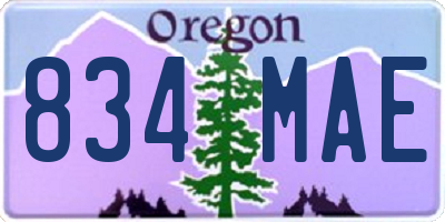 OR license plate 834MAE