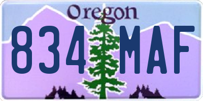 OR license plate 834MAF