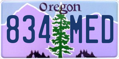 OR license plate 834MED