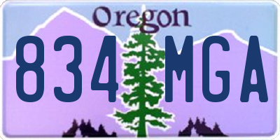 OR license plate 834MGA