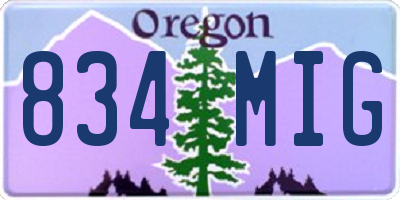 OR license plate 834MIG
