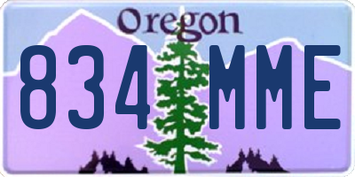 OR license plate 834MME