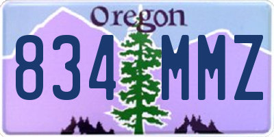 OR license plate 834MMZ