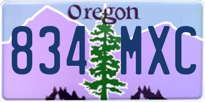 OR license plate 834MXC