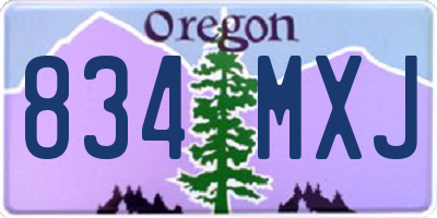 OR license plate 834MXJ