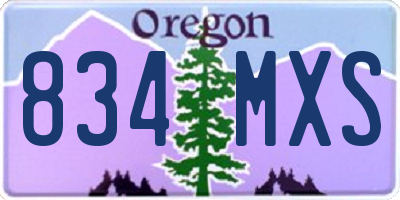 OR license plate 834MXS