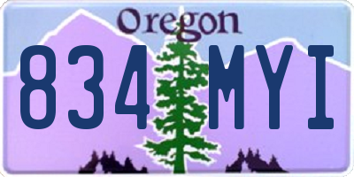 OR license plate 834MYI