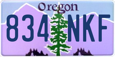OR license plate 834NKF